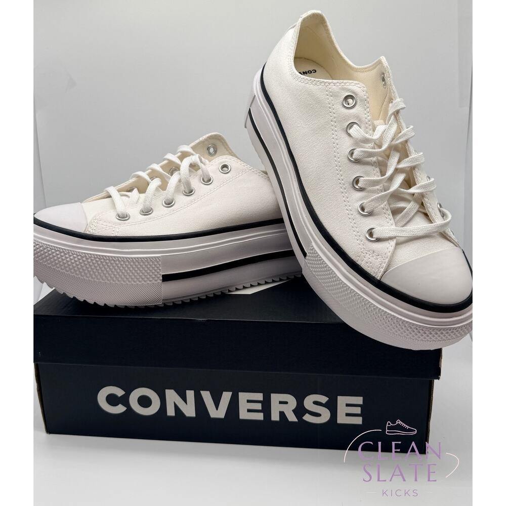 Converse CTAS Lift Double Stack White/Black Platform Unisex M8.5 / W10.5 NIB - Picture 4 of 5